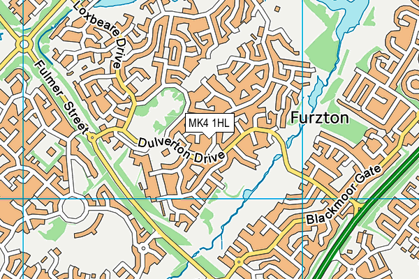 MK4 1HL map - OS VectorMap District (Ordnance Survey)