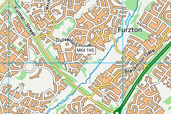 MK4 1HS map - OS VectorMap District (Ordnance Survey)