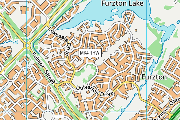 MK4 1HW map - OS VectorMap District (Ordnance Survey)