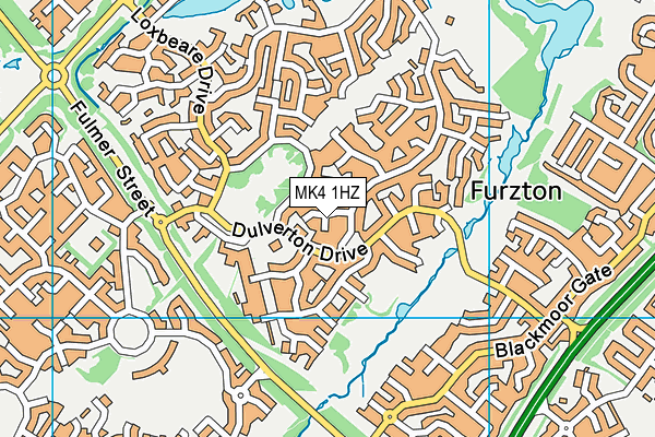 MK4 1HZ map - OS VectorMap District (Ordnance Survey)