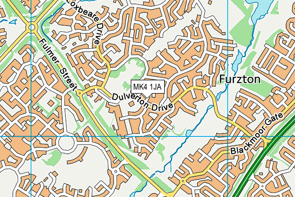 MK4 1JA map - OS VectorMap District (Ordnance Survey)