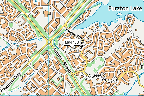 MK4 1JU map - OS VectorMap District (Ordnance Survey)