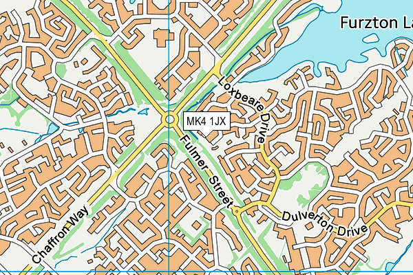 MK4 1JX map - OS VectorMap District (Ordnance Survey)