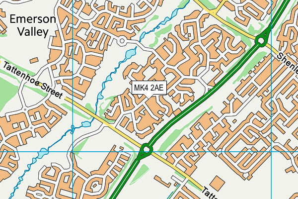 MK4 2AE map - OS VectorMap District (Ordnance Survey)