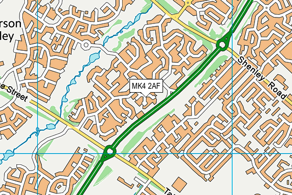 MK4 2AF map - OS VectorMap District (Ordnance Survey)