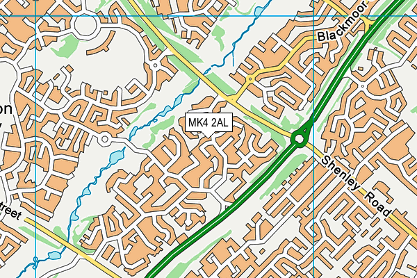 MK4 2AL map - OS VectorMap District (Ordnance Survey)