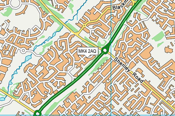 MK4 2AQ map - OS VectorMap District (Ordnance Survey)