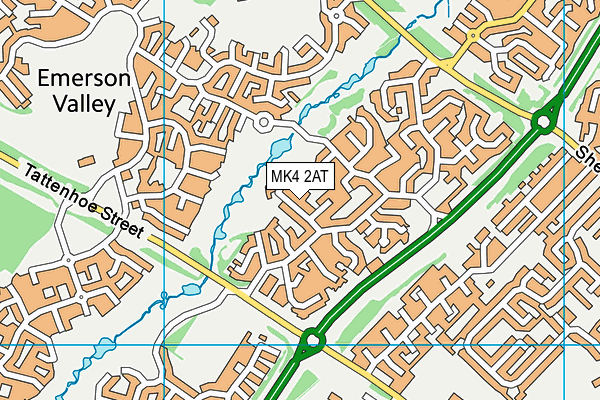 MK4 2AT map - OS VectorMap District (Ordnance Survey)