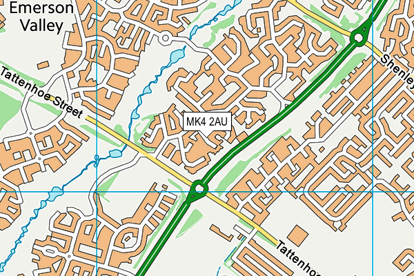 MK4 2AU map - OS VectorMap District (Ordnance Survey)