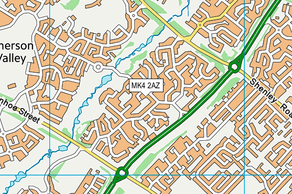 MK4 2AZ map - OS VectorMap District (Ordnance Survey)
