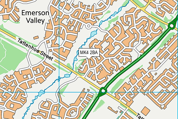 MK4 2BA map - OS VectorMap District (Ordnance Survey)
