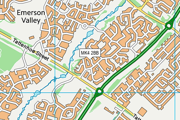 MK4 2BB map - OS VectorMap District (Ordnance Survey)