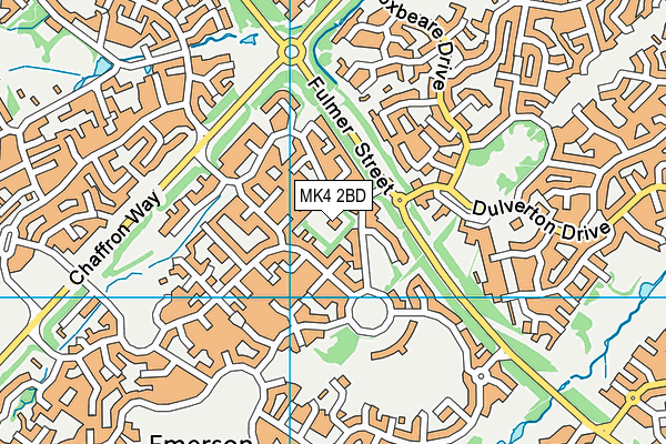 MK4 2BD map - OS VectorMap District (Ordnance Survey)