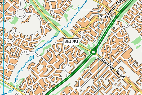 MK4 2BJ map - OS VectorMap District (Ordnance Survey)