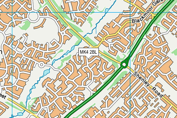 MK4 2BL map - OS VectorMap District (Ordnance Survey)