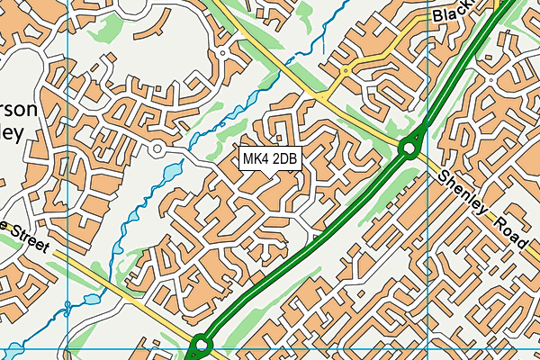 MK4 2DB map - OS VectorMap District (Ordnance Survey)