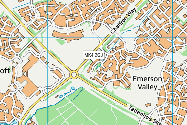 MK4 2GJ map - OS VectorMap District (Ordnance Survey)