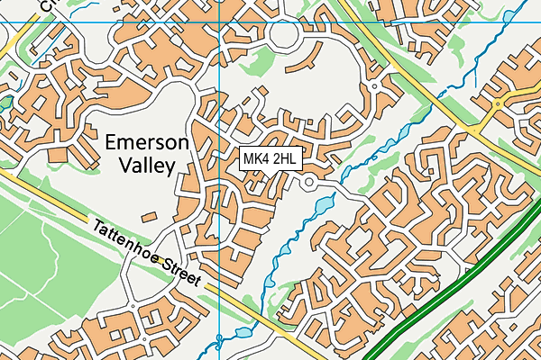 MK4 2HL map - OS VectorMap District (Ordnance Survey)