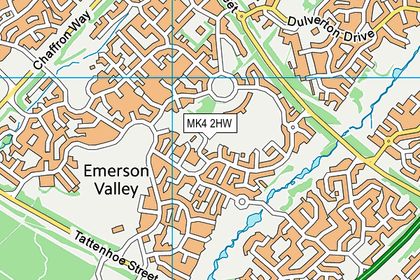 MK4 2HW map - OS VectorMap District (Ordnance Survey)