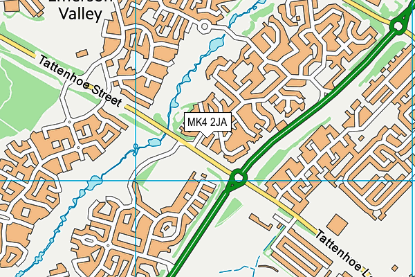 MK4 2JA map - OS VectorMap District (Ordnance Survey)