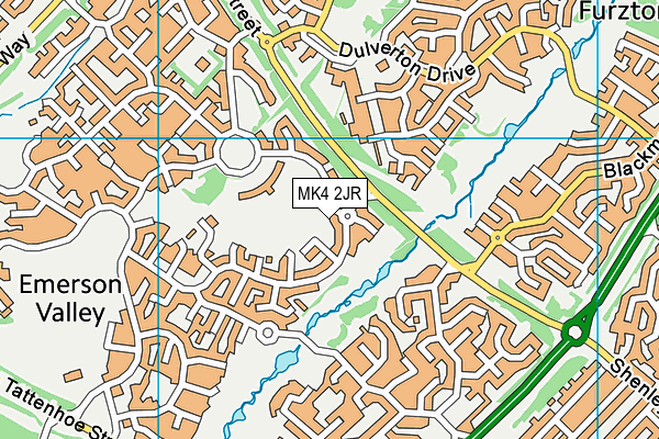 Emerson Valley Combined School map (MK4 2JR) - OS VectorMap District (Ordnance Survey)