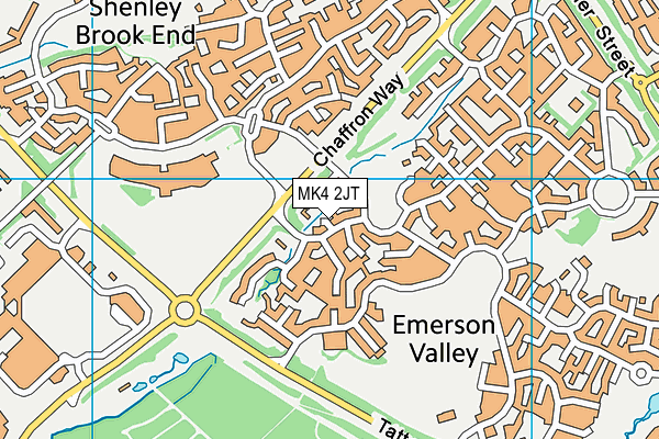 MK4 2JT map - OS VectorMap District (Ordnance Survey)