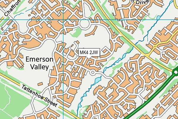 MK4 2JW map - OS VectorMap District (Ordnance Survey)