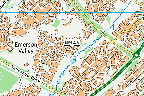 MK4 2JX map - OS VectorMap District (Ordnance Survey)