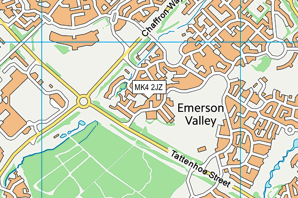 MK4 2JZ map - OS VectorMap District (Ordnance Survey)