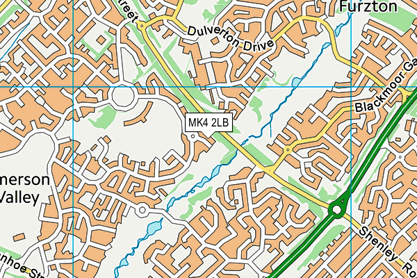 MK4 2LB map - OS VectorMap District (Ordnance Survey)