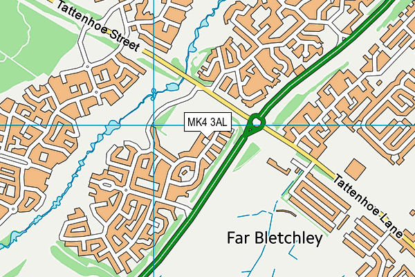 MK4 3AL map - OS VectorMap District (Ordnance Survey)