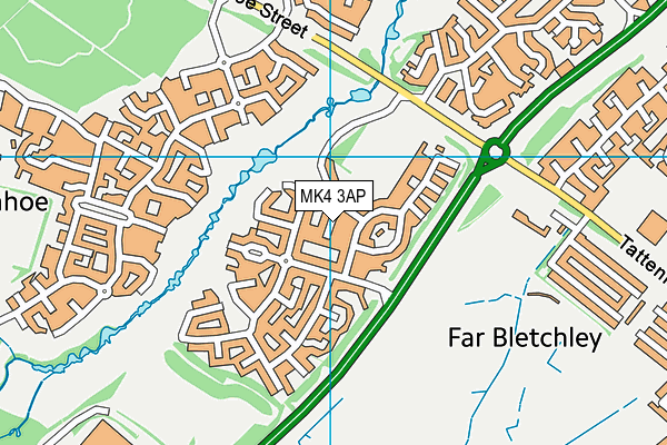 MK4 3AP map - OS VectorMap District (Ordnance Survey)