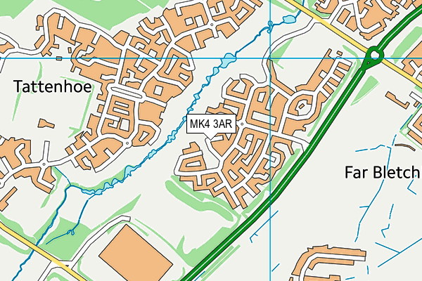 MK4 3AR map - OS VectorMap District (Ordnance Survey)