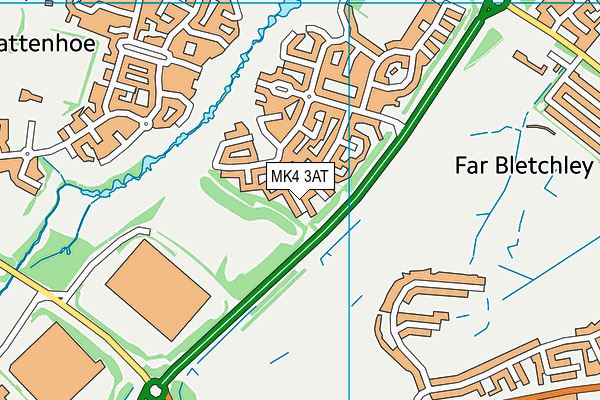 MK4 3AT map - OS VectorMap District (Ordnance Survey)