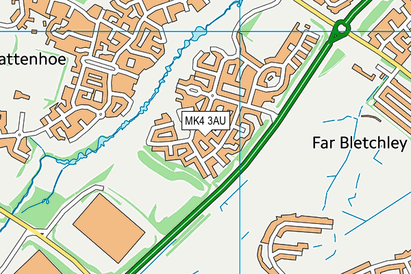 MK4 3AU map - OS VectorMap District (Ordnance Survey)