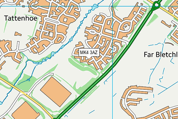 MK4 3AZ map - OS VectorMap District (Ordnance Survey)