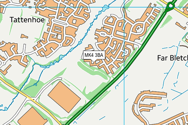 MK4 3BA map - OS VectorMap District (Ordnance Survey)