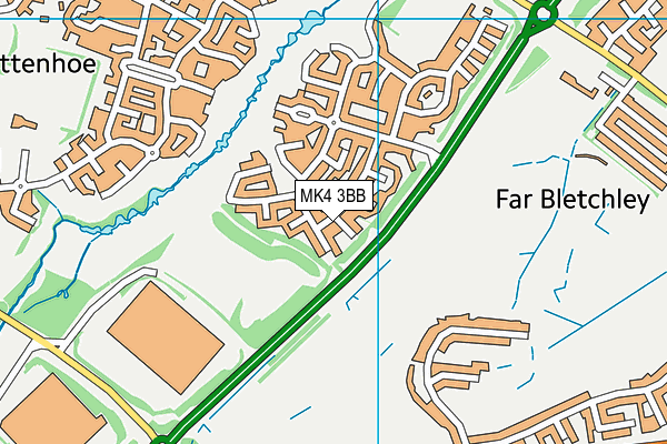 MK4 3BB map - OS VectorMap District (Ordnance Survey)