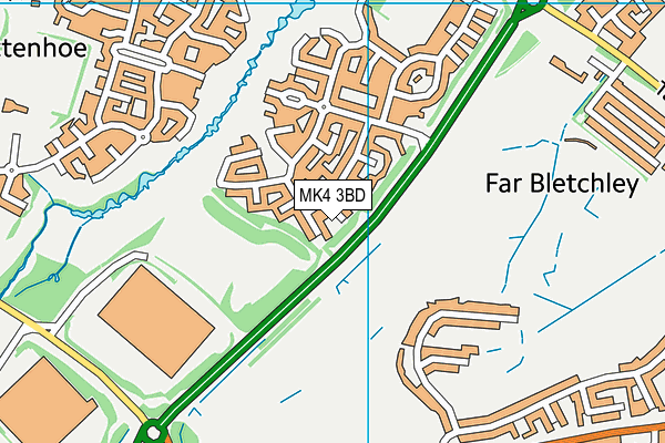 MK4 3BD map - OS VectorMap District (Ordnance Survey)