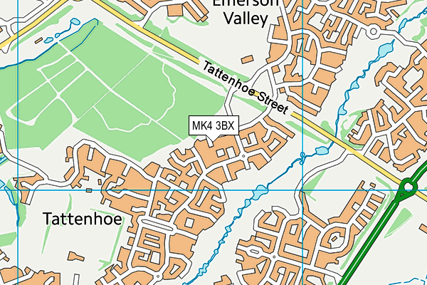 MK4 3BX map - OS VectorMap District (Ordnance Survey)