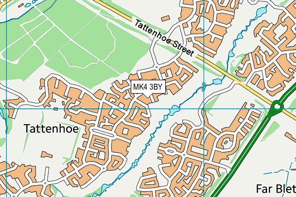 MK4 3BY map - OS VectorMap District (Ordnance Survey)