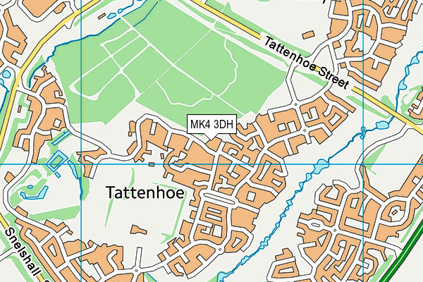 MK4 3DH map - OS VectorMap District (Ordnance Survey)