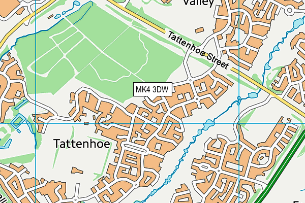 MK4 3DW map - OS VectorMap District (Ordnance Survey)