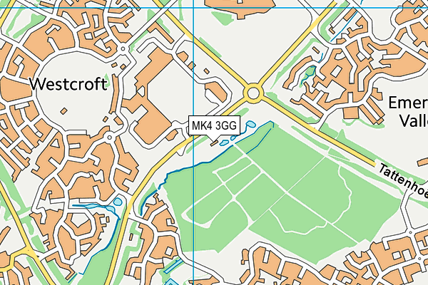 MK4 3GG map - OS VectorMap District (Ordnance Survey)