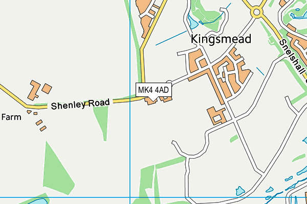 MK4 4AD map - OS VectorMap District (Ordnance Survey)