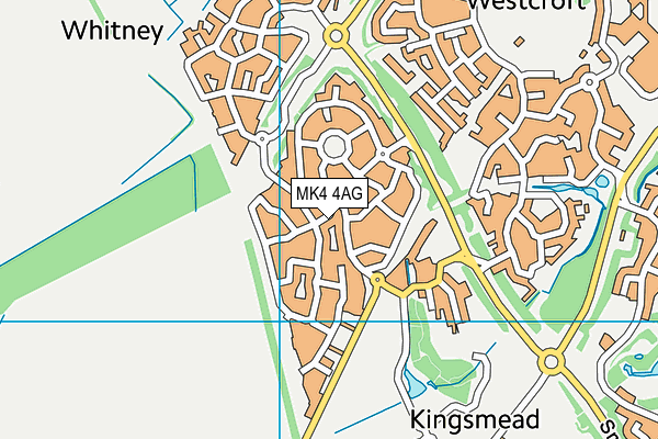 MK4 4AG map - OS VectorMap District (Ordnance Survey)