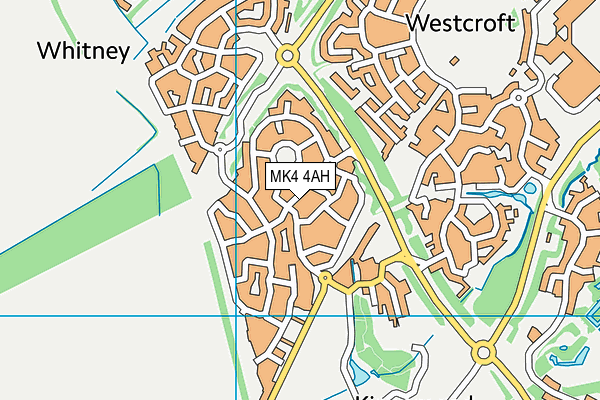 MK4 4AH map - OS VectorMap District (Ordnance Survey)