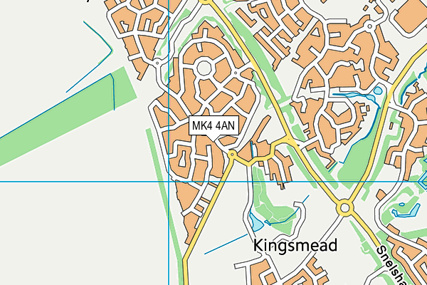 MK4 4AN map - OS VectorMap District (Ordnance Survey)