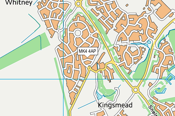 MK4 4AP map - OS VectorMap District (Ordnance Survey)
