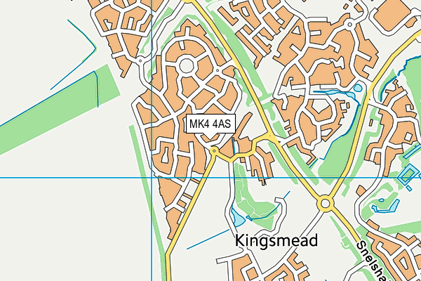 MK4 4AS map - OS VectorMap District (Ordnance Survey)